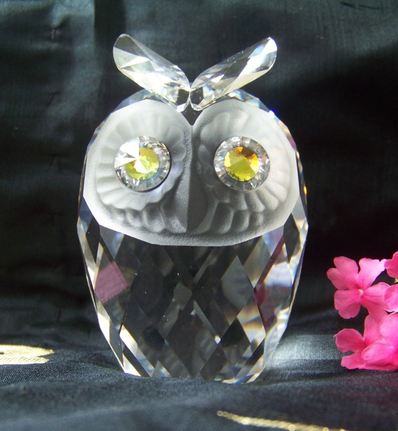 Vintage 1979 Retired Swarovski Silver Crystal Figurine Owl Etsy