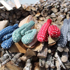 Newfoundland Fleece Wool Thrum Mittens Gloves Mitts - Lady's/Women's Medium Thrummed