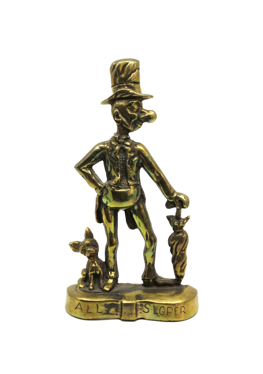 19th Century Victorian English Antique Novelty Cast Brass Door Stop