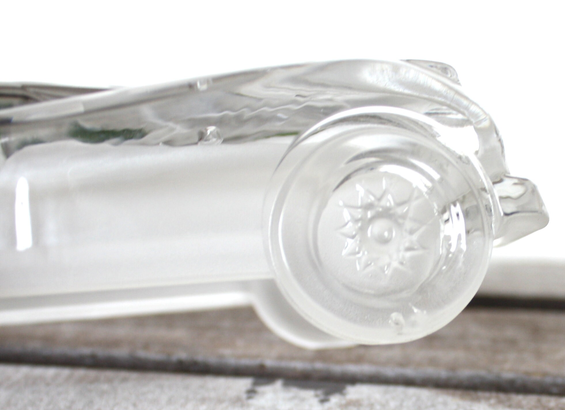 Vintage Heavy Frosted and Clear Glass Jaquar Convertible Car Etsy