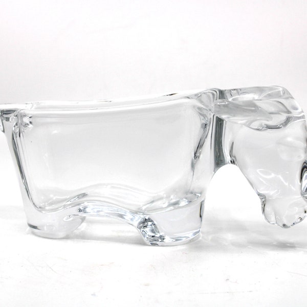Pipe Stand /Holder Cristal de bretagne “Art Vannes France” glass donkey Vannes-le-Châtel Art Crystal Made in France - Vintage ashtray dish