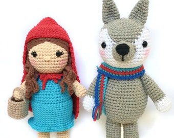 Little Red Riding Hood Crochet Pattern, Crochet Wolf Pattern, Amigurumi Wolf, Crochet Toy Pattern, Crochet Fairy Tale