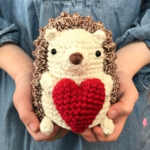 Crochet Hedgehog Pattern, Crochet Valentine's Day Pattern, Amigurumi Hedgehog Pattern, Amigurumi Valentine Pattern, Crochet Toy Pattern image 2