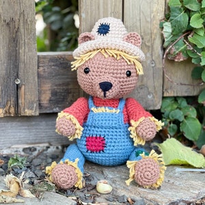 Crochet Scarecrow Bear Pattern, Crochet Scarecrow Pattern, Amigurumi Bear Pattern, Fall Crochet Pattern, Halloween Crochet Pattern, PDF