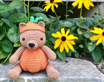 Crochet Pumpkin Bear Pattern, Halloween Crochet Pattern, Amigurumi Bear Pattern, Fall Crochet Pattern, Crochet Toy Pattern, Pumpkin Bear