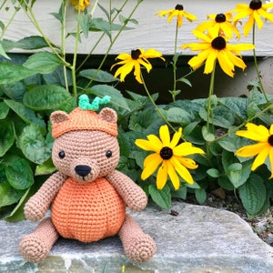 Crochet Pumpkin Bear Pattern, Halloween Crochet Pattern, Amigurumi Bear Pattern, Fall Crochet Pattern, Crochet Toy Pattern, Pumpkin Bear