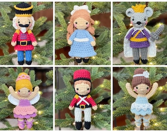 Nutcracker Crochet Ornament Patterns, Amigurumi Nutcracker Pattern, Crochet Christmas Pattern, Amigurumi Christmas Pattern