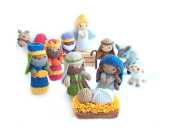 Patroon gehaakte kerststal: amigurumi-kerstfiguren (pdf-patroon)