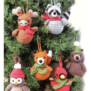Crochet Christmas Ornament Pattern, Woodland Animal Crochet Pattern, Crochet Christmas Pattern, Amigurumi Christmas Pattern, Animal Ornament
