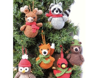 Woodland Animal Crochet Christmas Ornament Pattern (PDF Pattern)
