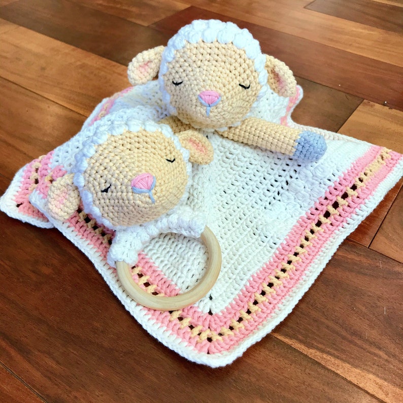 Crochet Lamb Lovey Pattern Crochet Lamb Rattle Pattern Etsy