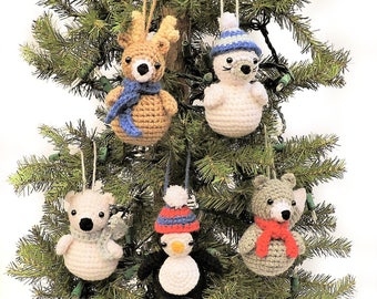 Crochet Polar Animal Ornament Pattern: Amigurumi Christmas Set (PDF Pattern)