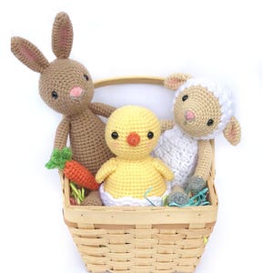 Easter Crochet Patterns, Crochet Easter Pattern Set, Crochet Lamb Pattern, Crochet Bunny Pattern, Crochet Chick Pattern, Crochet Toy Pattern