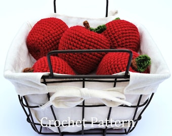 Crochet Apple Pattern, Crochet Food Pattern, Fall Crochet Pattern, Crochet Toy Pattern, Crochet Teacher Gift, Crochet Apple PDF, Amigurumi