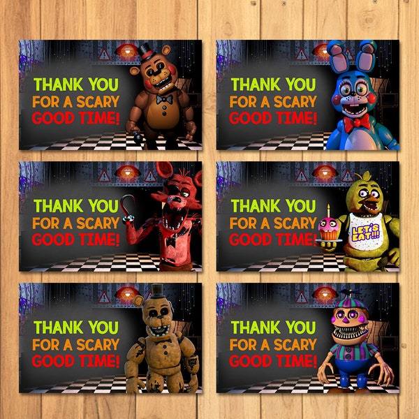 Five Nights at Freddy's Party Tags - FNAF Birthday Party - 5 Nights Freddy's Thank You Tags - 5 Nights Freddy's Video Game Party 100817