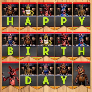 Five Nights at Freddy's Cake Topper or Cupcake Toppers, FNAF Cake Topper,  FNAF Cupcake Toppers, Five Nights at Freddy's Birthday Party 