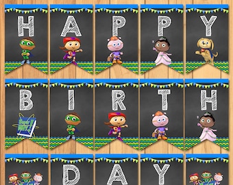 Super Why Happy Birthday Banner * Super Why Birthday * Super Why Printables * Super Why Birthday Banner * Super Why Party Favors 100015