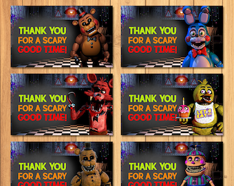 Tag Five Nights at Freddy's Party - Festa di compleanno FNAF - Tag di ringraziamento di Freddy per 5 notti - Party per videogiochi di Freddy per 5 notti 100817