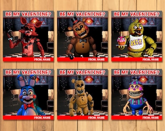 Cartoline di San Valentino di Five Nights at Freddy's * San Valentino della scuola FNAF * Cartoline di San Valentino stampabili di Five Nights Freddys - Bomboniere FNAF