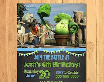 Plants Vs Zombies Invitation - Plants Vs Zombies Birthday - Plants Vs Zombies Printables - PVZ Invite - Plants Vs Zombies Favors - 100011