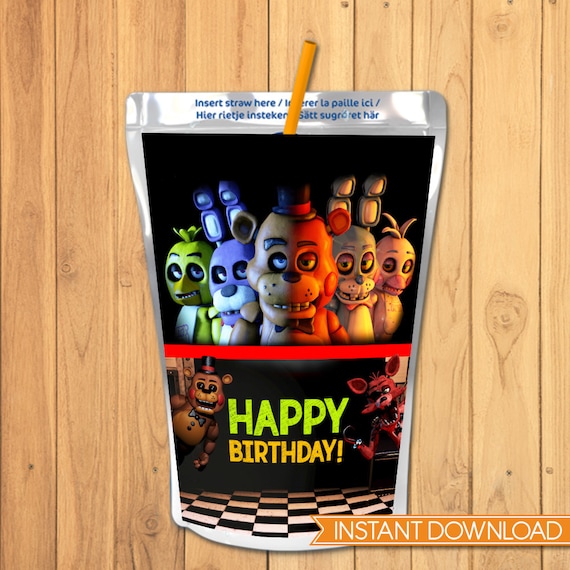 Five Nights at Freddy's Capri Sun Label FNAF Birthday Party 5