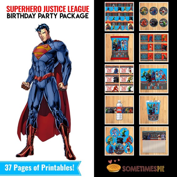 Superhero Birthday Party Package Justice League Birthday Etsy - justice league set roblox