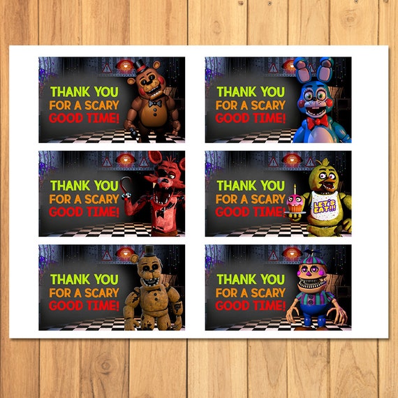 Five Nights at Freddy's Candy Wrapper FNAF Birthday Party 5 Nights