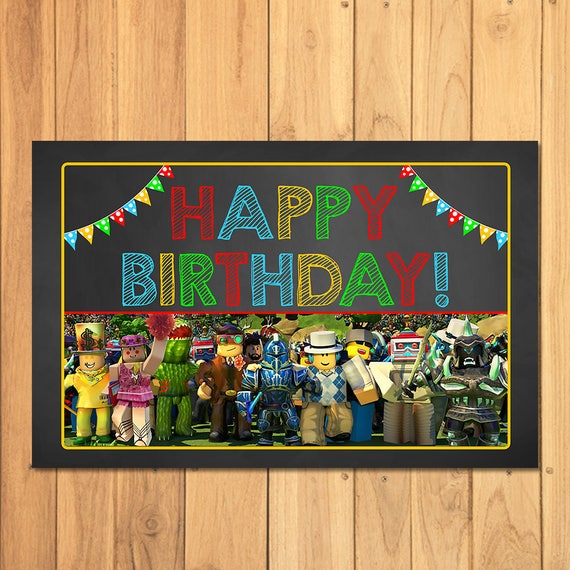 Roblox Placemat Roblox Happy Birthday Party Place Setting Roblox Party Printables Roblox Party Favors Roblox Video Game 100694 - roblox personalised birthday gift wrapping paper add names