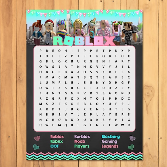 Girl Roblox Activity Word Search Pink Roblox Party Game Etsy - tips and tricks for roblox bloxburg bloxburg world