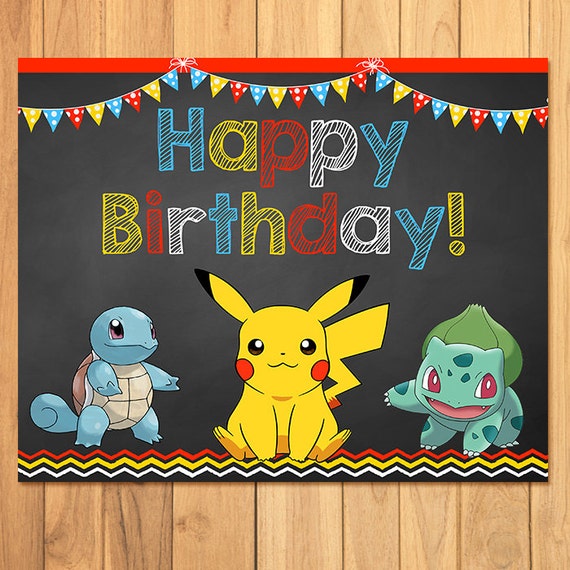 Pokemon Birthday Sign Chalkboard Pokemon Birthday Pokemon Printables Pikachu Party Pokemon Party Favors Pokemon Sign 100012 - pokemon party roblox codes