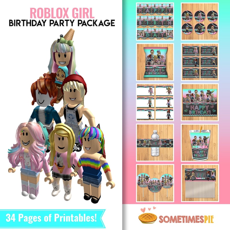 Roblox Invitation Custom Party Printables - robloxer plush roblox