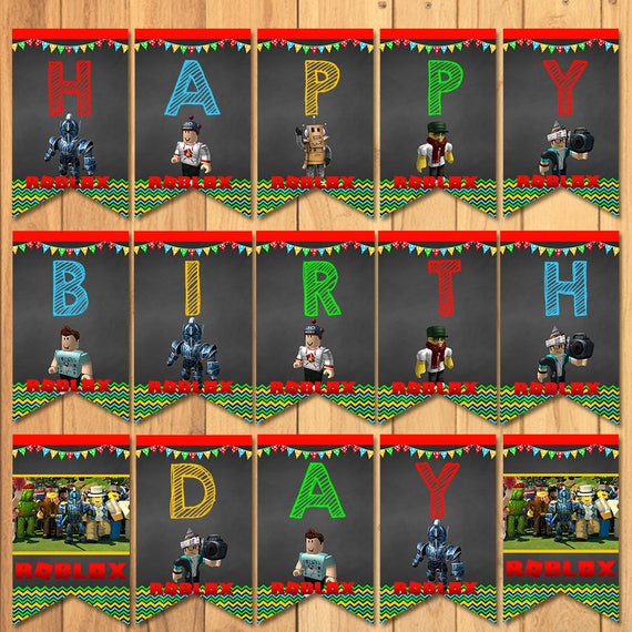 Roblox Happy Birthday Banner Chalk Roblox Birthday Banner Etsy - roblox centerpiece roblox happy birthday party centerpiece roblox party printables roblox party favors roblox video game 100694