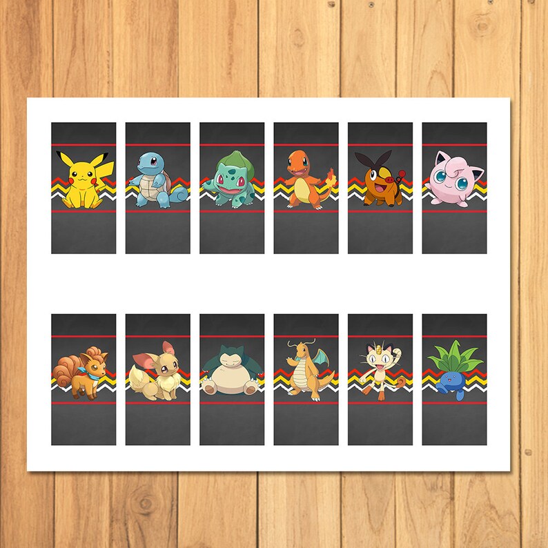Pokemon Mini Candy Wrappers Chalkboard Pokemon Miniature | Etsy