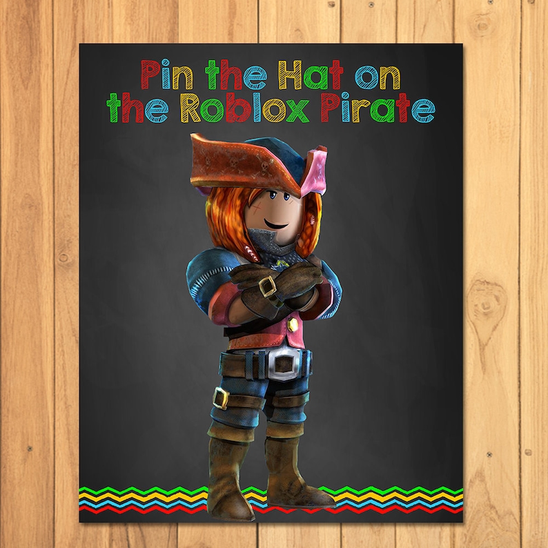 Roblox Pin The Hat Party Game Chalkboard Roblox Party Game Roblox Pin The Tail Game Roblox Party Printables Roblox Party Favors - roblox pictures pin