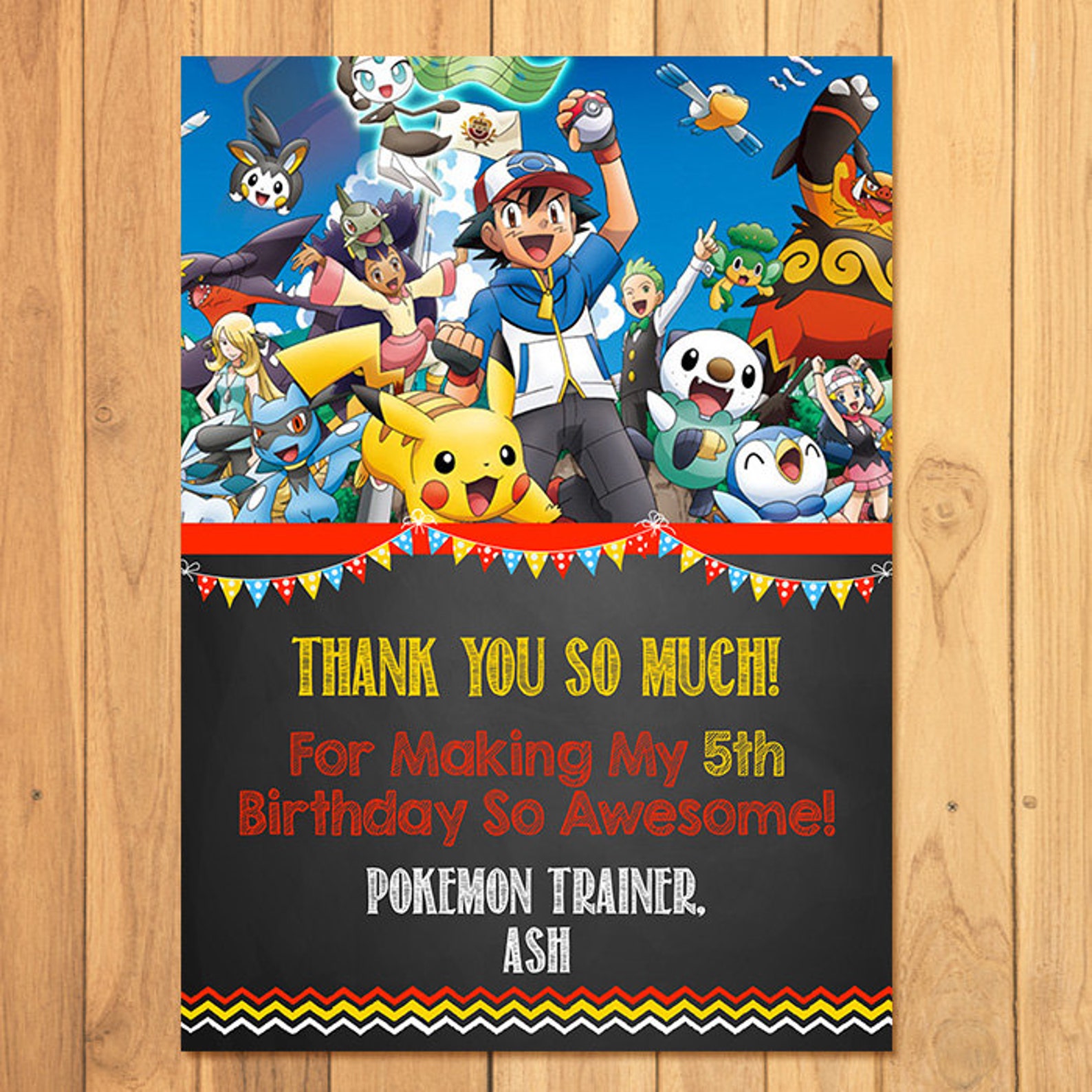 pokemon-thank-you-card-chalkboard-pokemon-birthday-pokemon-etsy
