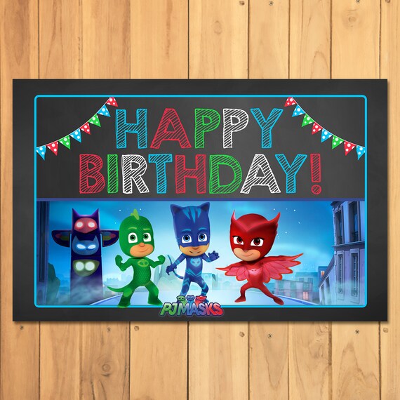Pj Masks Birthday Placemat Chalkboard Pj Masks Birthday Etsy - helena ta 15 free roblox