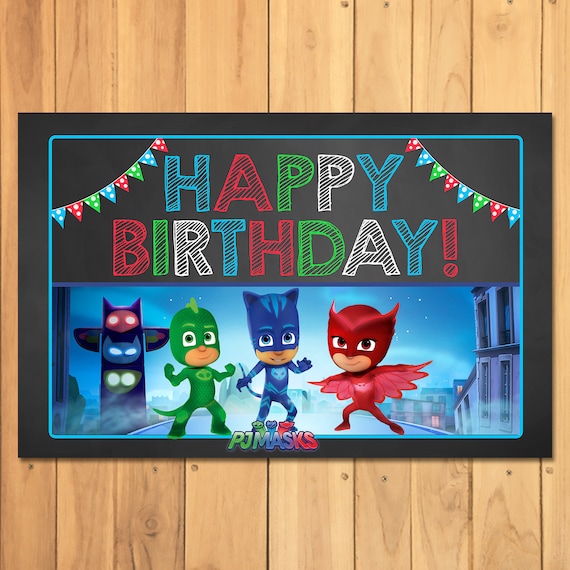 Pj Masks Birthday Placemat Chalkboard Pj Masks Birthday Etsy - helena ta 15 free roblox