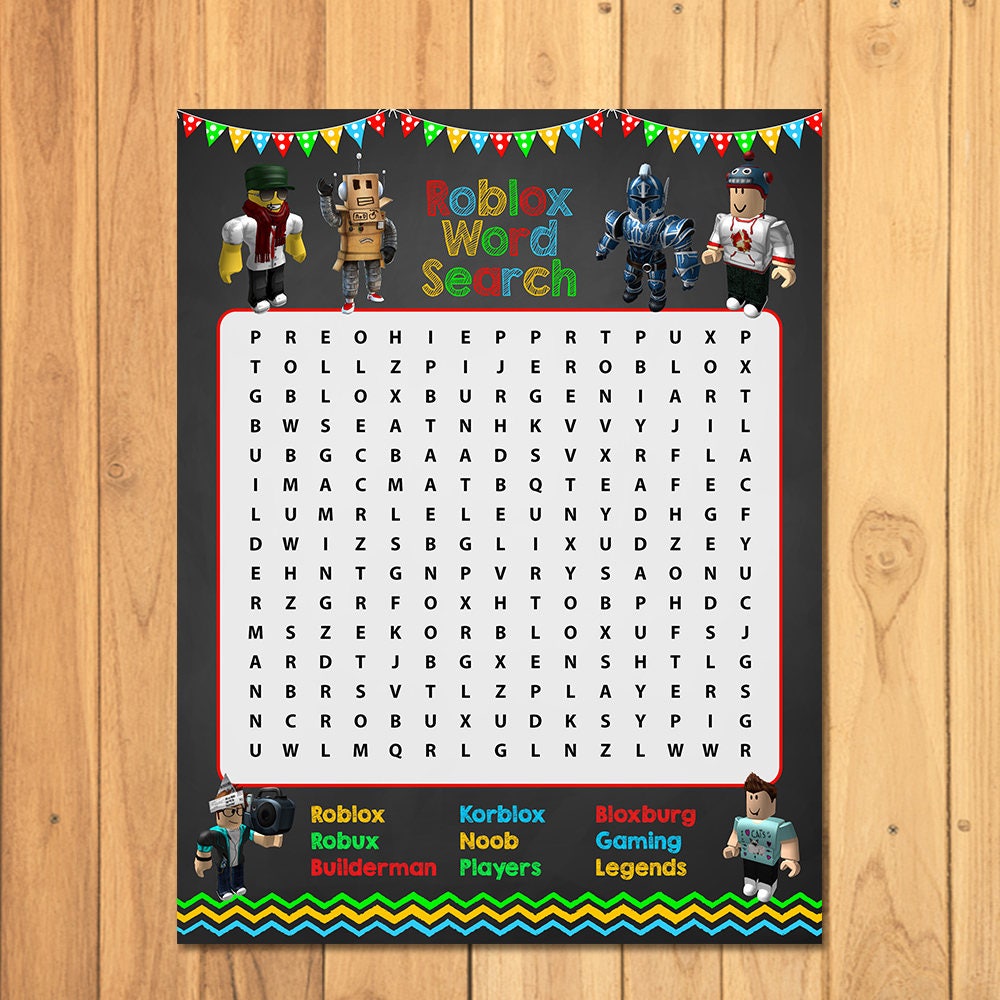 Roblox Party Game Word Search Chalkboard - roblox builderman noob