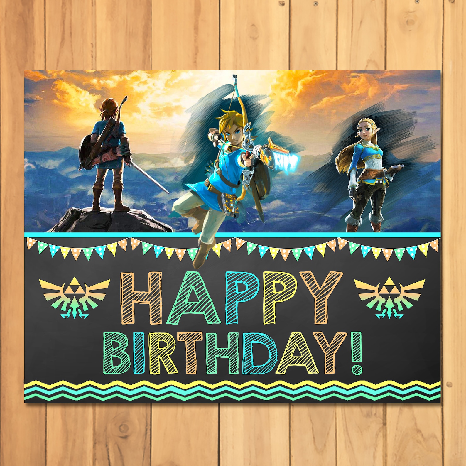 Legend of Zelda Happy Birthday Sign Link Legend of Zelda | Etsy