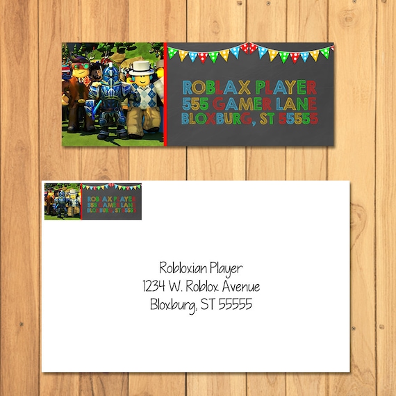 Roblox Return Address Label Chalkboard Roblox Birthday Party Roblox Party Printables Roblox Invite Roblox Mailing Label - roblox help email address
