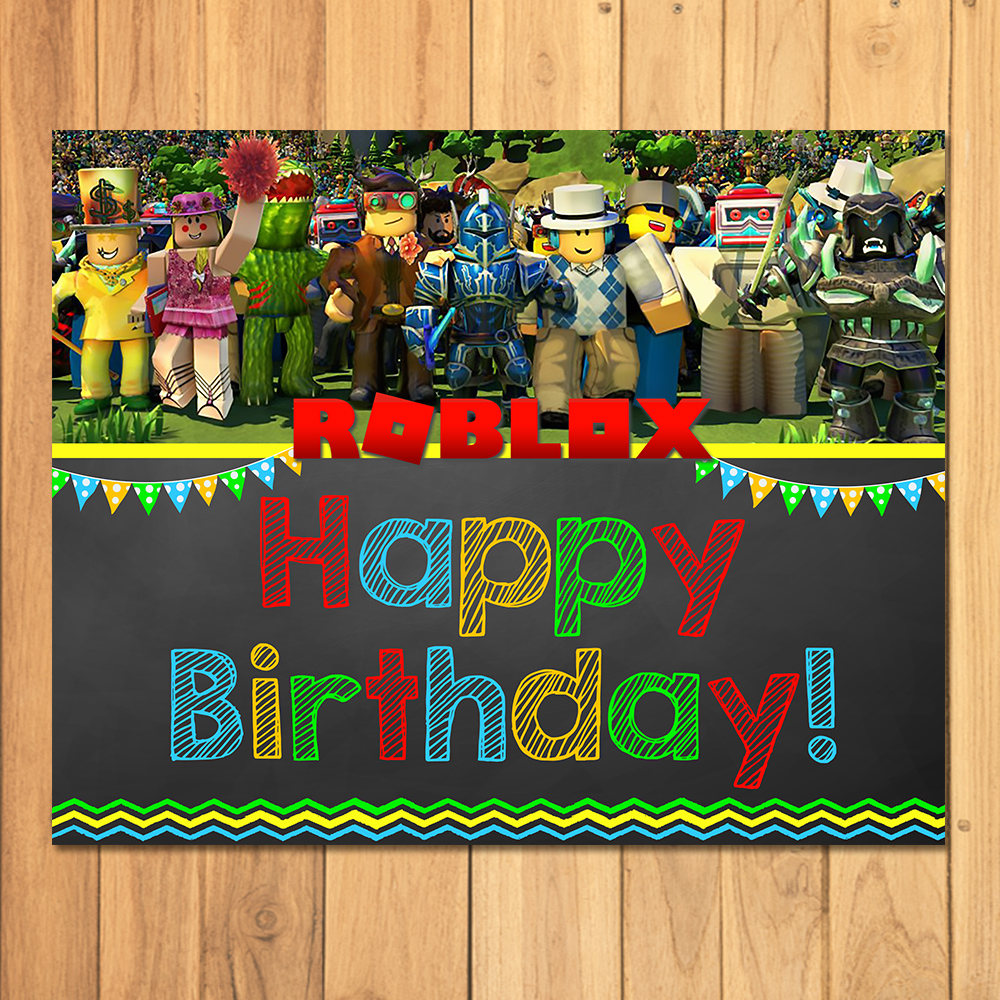 Roblox Happy Birthday Sign Chalkboard Roblox Birthday Party | Etsy