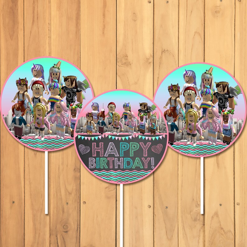 Girl Roblox Centerpiece Party Sign Pink Roblox Birthday Party Centerpiece Roblox Birthday Sign Roblox Birthday Party Printables 100926 - 