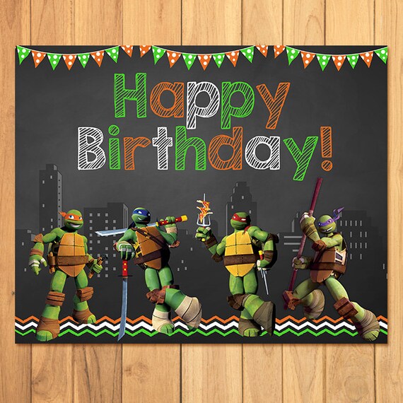 Teenage Mutant Ninja Turtles Birthday Sign Chalkboard Tmnt Etsy - improved ninja hat free to take roblox
