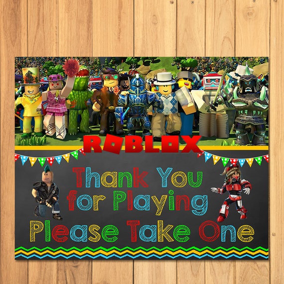 Roblox Favor Table Sign Roblox Birthday Party Favor Sign Etsy - roblox code unforgettable