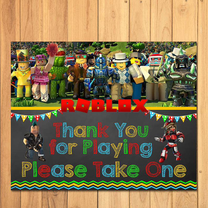Roblox Favor Table Sign Chalkboard Roblox Birthday Party Favor Sign Roblox Party Printables Roblox Party Favors Roblox Video Game - 