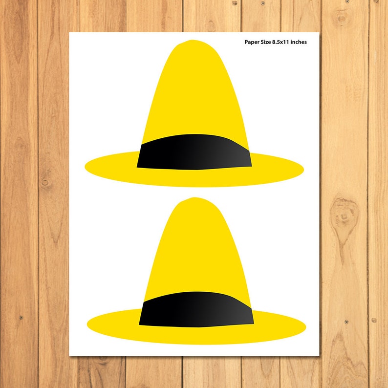 Pin the Hat on Curious George Chalkboard Party Game Curious George Printable Curious George Pin the Tail Game Curious George Party image 3