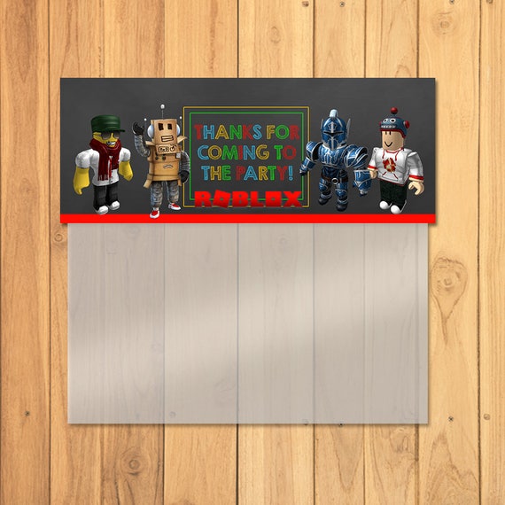 Roblox Candy Bag Topper Chalkboard Roblox Ziptop Bag Topper Roblox Party Favors Roblox Party Printables Roblox Birthday Party - roblox thank you card chalkboard roblox birthday party roblox party printables roblox thanks roblox party favors roblox video game