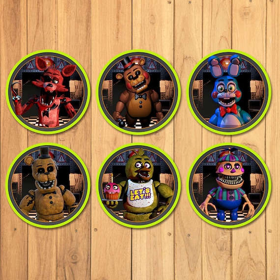 Five Nights at Freddy's Cupcake Toppers FNAF Birthday Party 5 Nights  Freddy's Stickers 5 Nights Freddy's Video Game Party 100817 