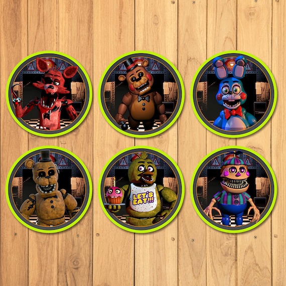 Five Nights at Freddy's Cupcake Toppers FNAF Birthday Party 5 Nights  Freddy's Stickers 5 Nights Freddy's Video Game Party 100817 -  Israel