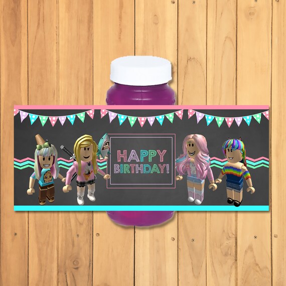 Girl Roblox Bubble Label Pink Roblox Birthday Party Roblox Party Favor Roblox Bubble Bottle Label Girls Roblox Birthday Party 100926 - etsy roblox character